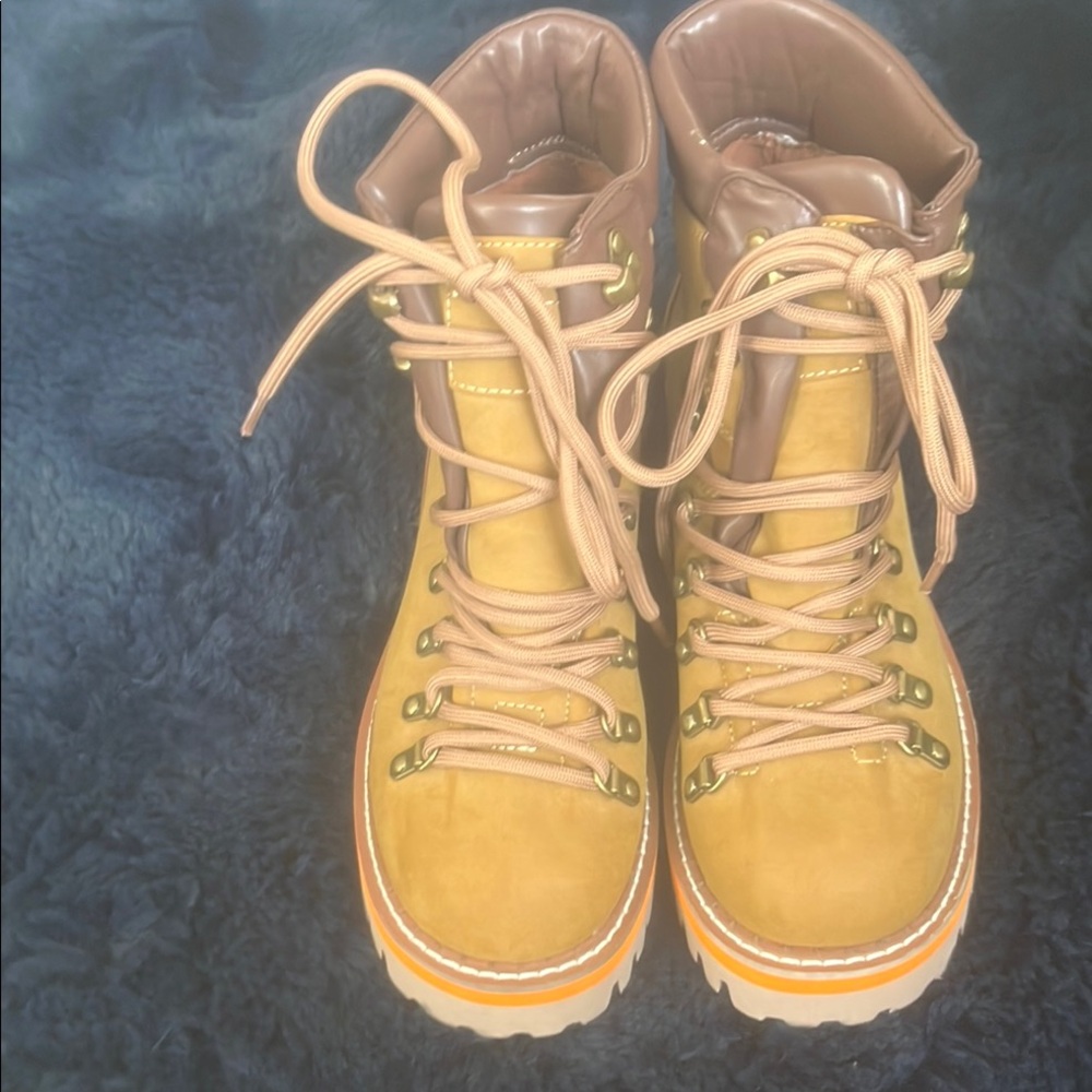 Women's Tan Hiking Boots - Picture 2 of 4